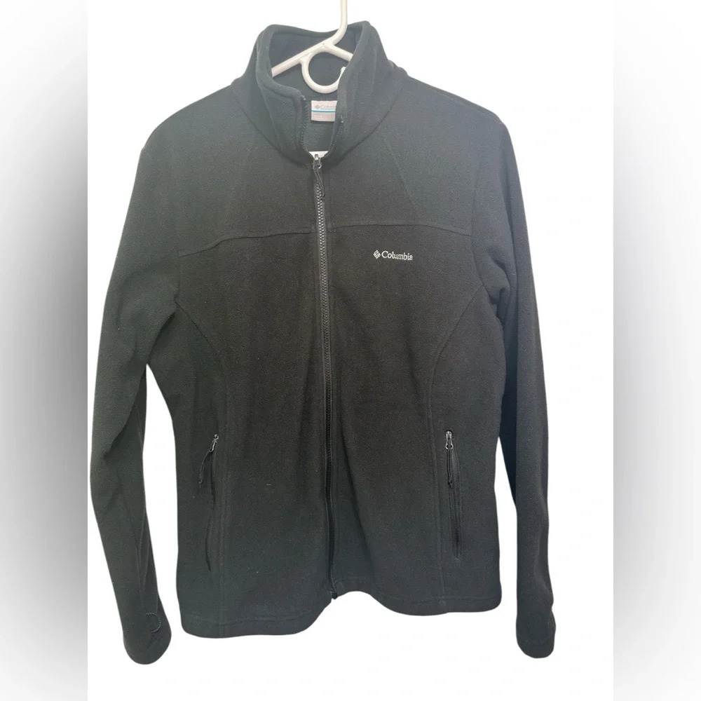 Columbia black full zip collared fleece jacket